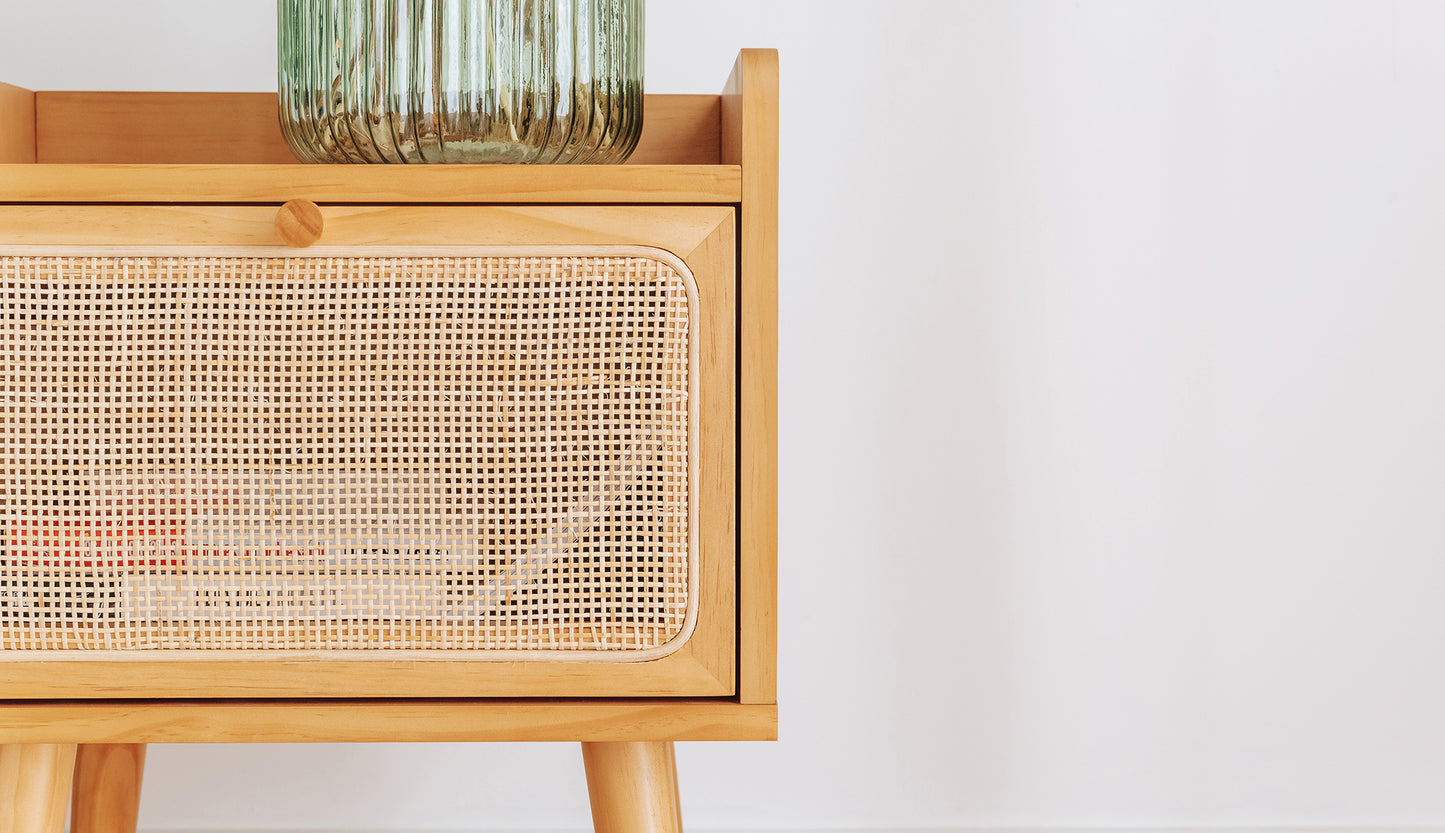 Acabado en mimbre trenzado