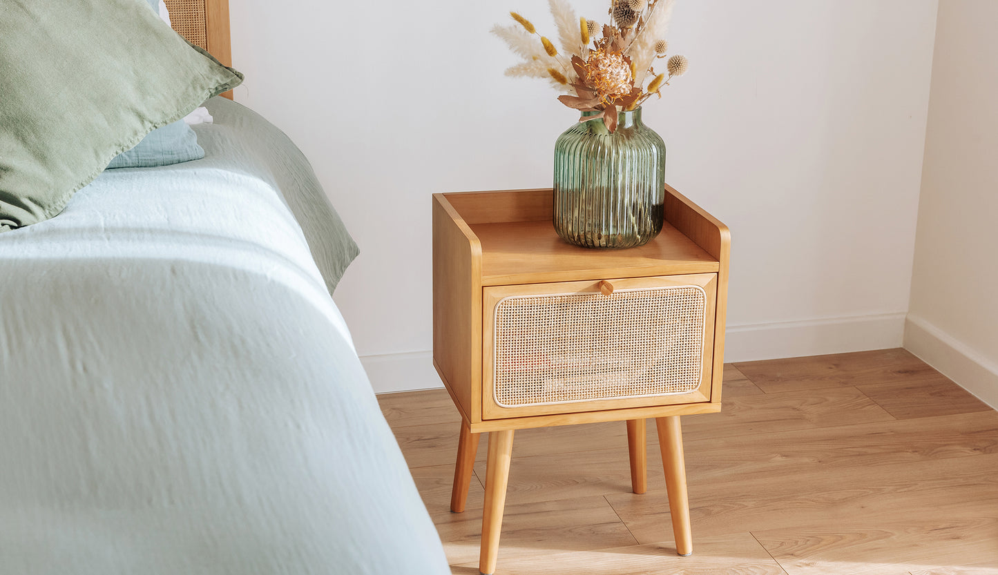 Acabado en mimbre trenzado