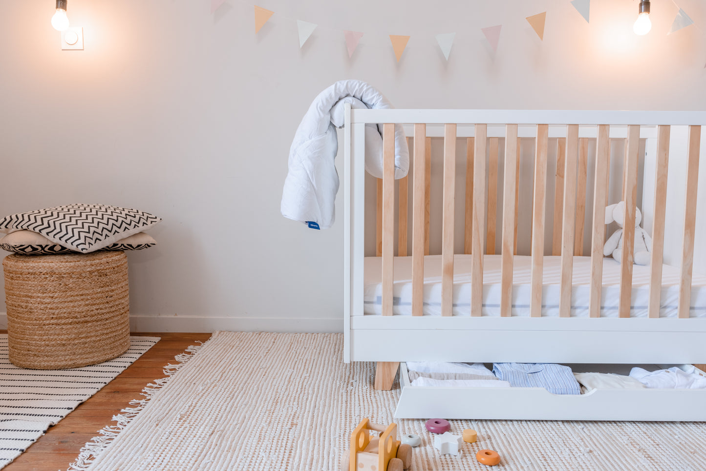 Edredón y almohada bebé mini Nube