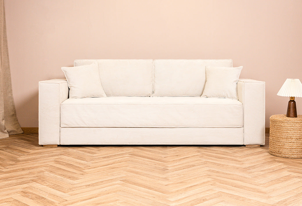 Anchos, Terciopelo acanalado beige