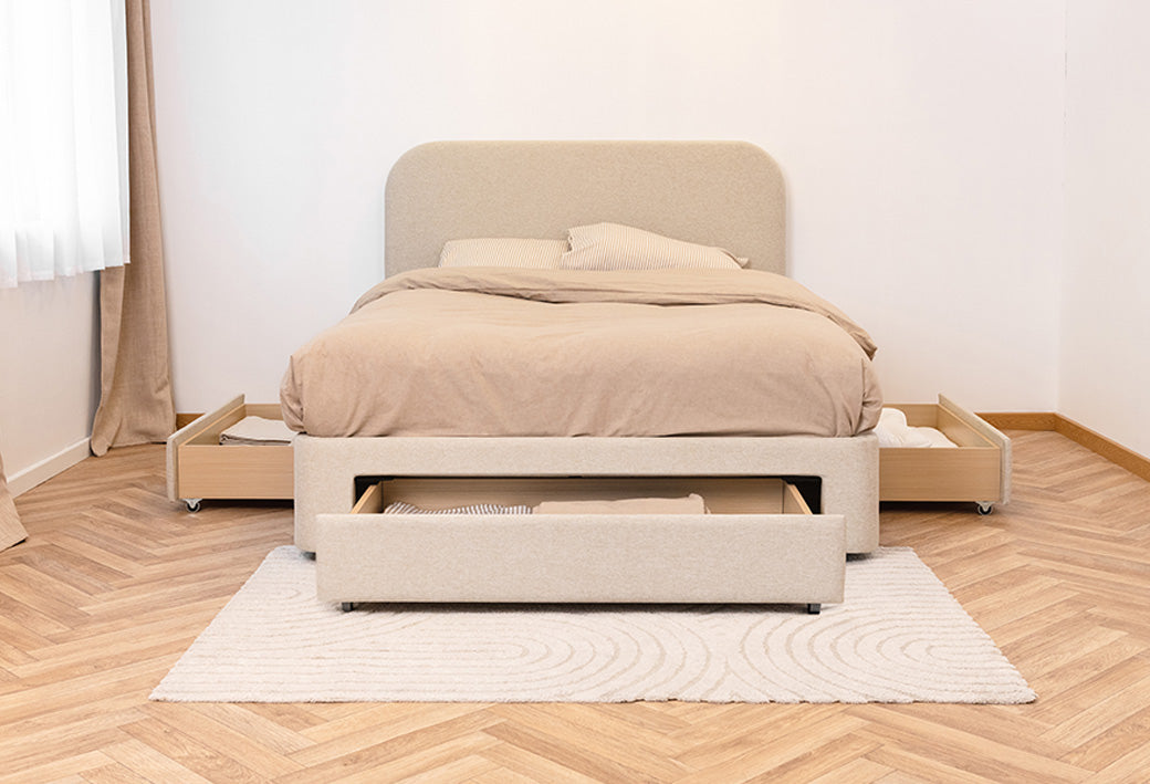 1 cajón grande frontal + 2 cajones laterales