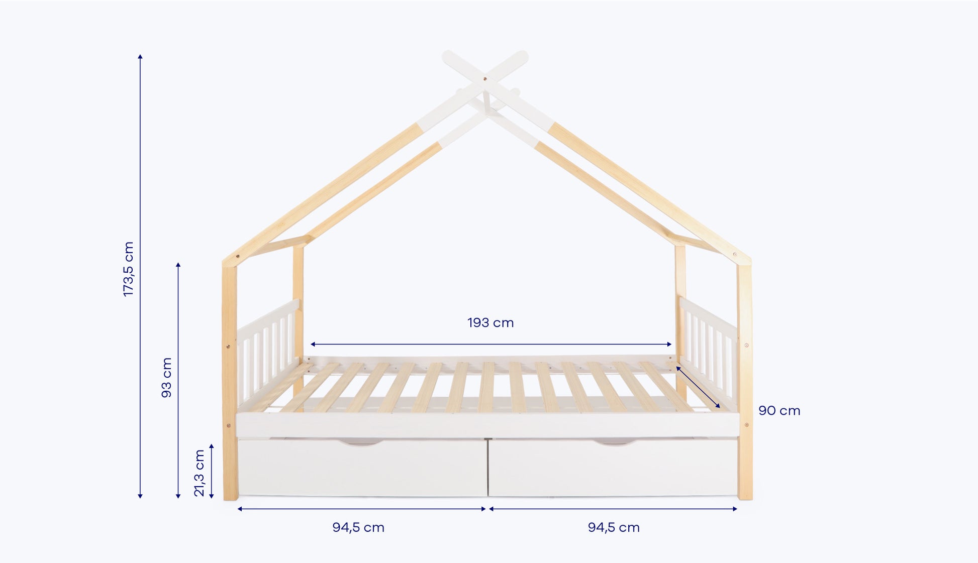 Sin barrera,2 cajones de almacenamiento