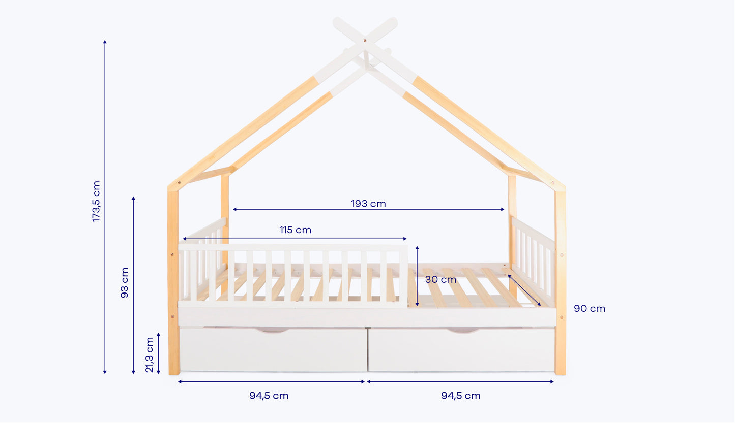 Con barrera,2 cajones de almacenamiento