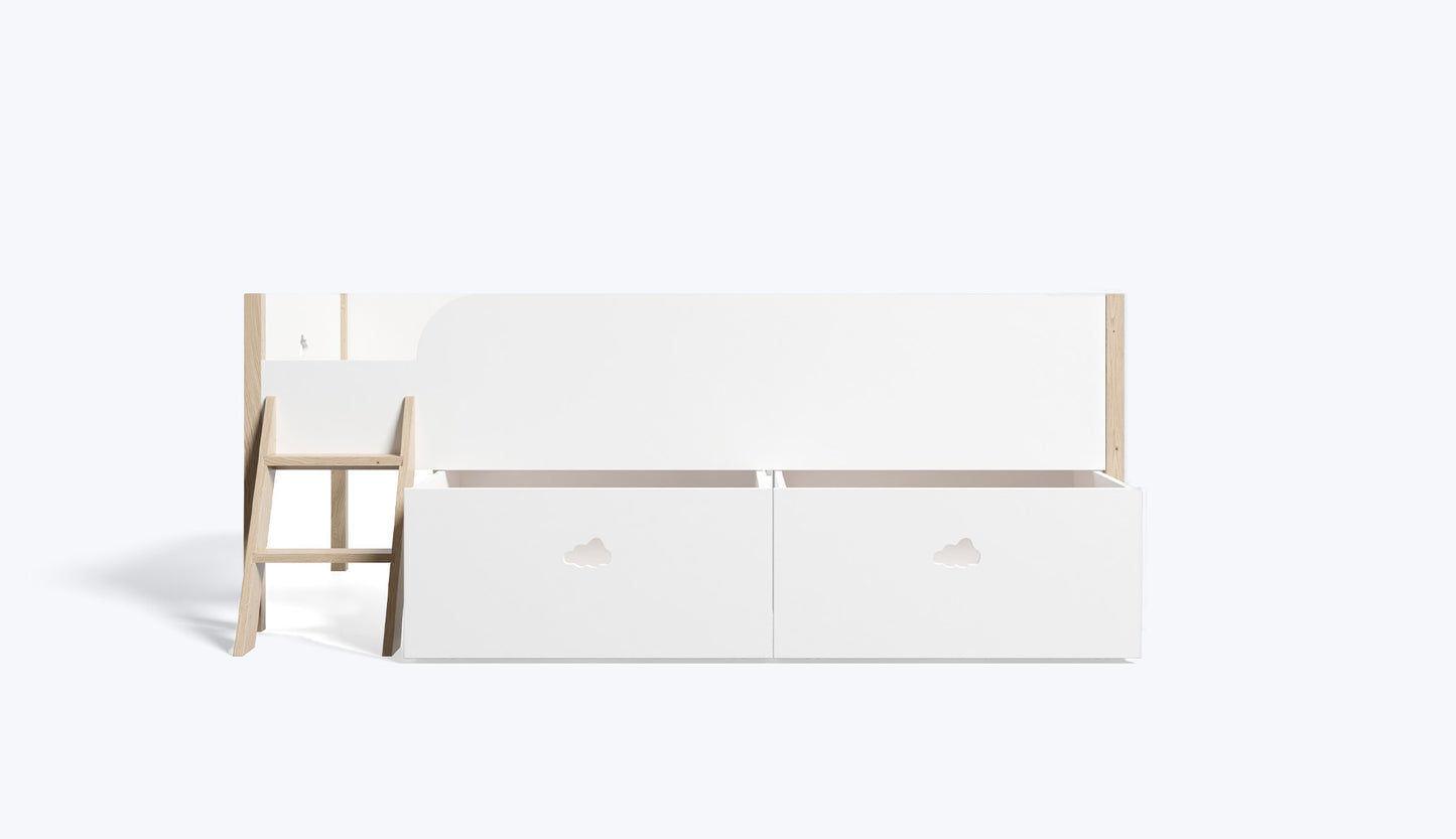 2 cajones de almacenamiento,Sin cabecero