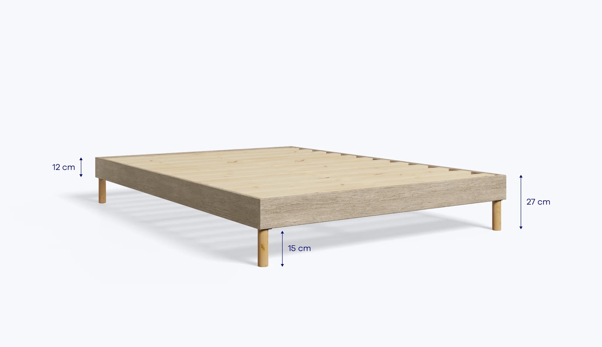 EVERGREENWEB - Somier Individual 80x190 cm de Láminas de Madera y  Estructura Portante de Hierro Reforzata con 4 Patas Extraíbles, Ortopédico,  Base